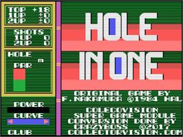 Title screen of Hole in One on the Coleco Vision.