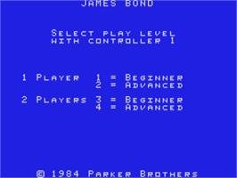 Title screen of James Bond 007 on the Coleco Vision.