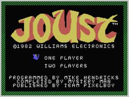 Title screen of Joust on the Coleco Vision.