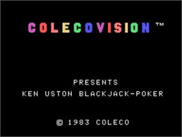 Title screen of Ken Uston Blackjack/poker on the Coleco Vision.