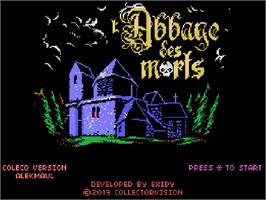 Title screen of L'Abbaye des Morts on the Coleco Vision.