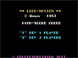 Title screen of Loco-Motion on the Coleco Vision.
