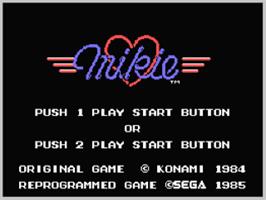 Title screen of Mikie on the Coleco Vision.