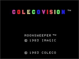 Title screen of Moonsweeper on the Coleco Vision.