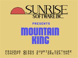 Title screen of Mountain King on the Coleco Vision.