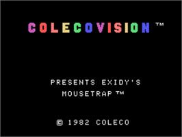 Title screen of Mouse Trap on the Coleco Vision.