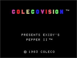 Title screen of Pepper 2 on the Coleco Vision.