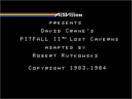 Title screen of Pitfall II on the Coleco Vision.