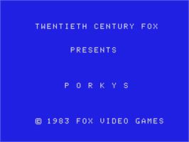Title screen of Porky's on the Coleco Vision.