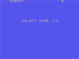 Title screen of Q-bert on the Coleco Vision.