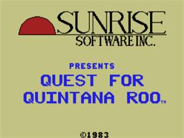 Title screen of Quest For Quintana Roo on the Coleco Vision.