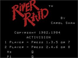 Title screen of River Raid on the Coleco Vision.