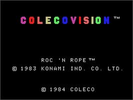 Title screen of Roc'n Rope on the Coleco Vision.