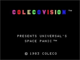 Title screen of Space Panic on the Coleco Vision.