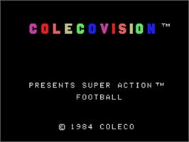 Title screen of Super Action Football (soccer) on the Coleco Vision.