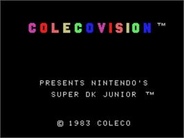 Title screen of Super Dk! on the Coleco Vision.