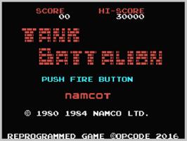 Title screen of Tank Battalion on the Coleco Vision.