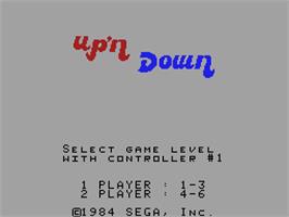 Title screen of Up'n Down on the Coleco Vision.