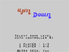 Title screen of Up 'n Down on the Coleco Vision.