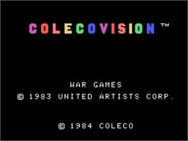 Title screen of Wargames on the Coleco Vision.