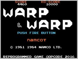 Title screen of Warp & Warp on the Coleco Vision.
