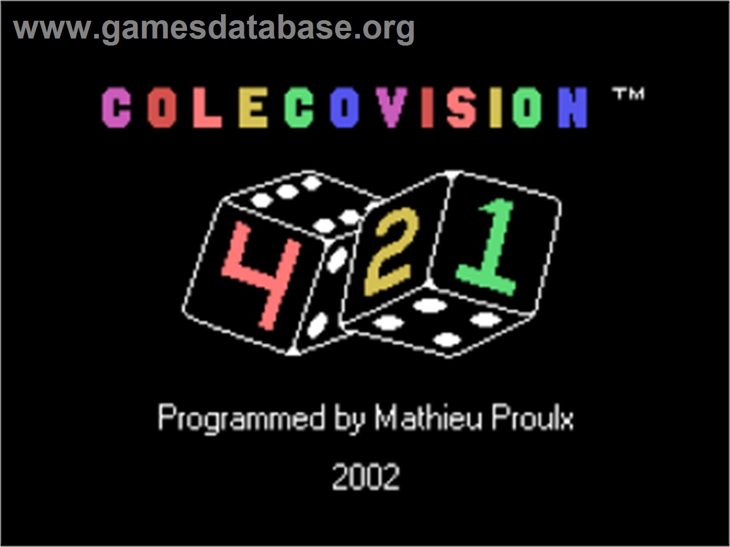 421 - Coleco Vision - Artwork - Title Screen