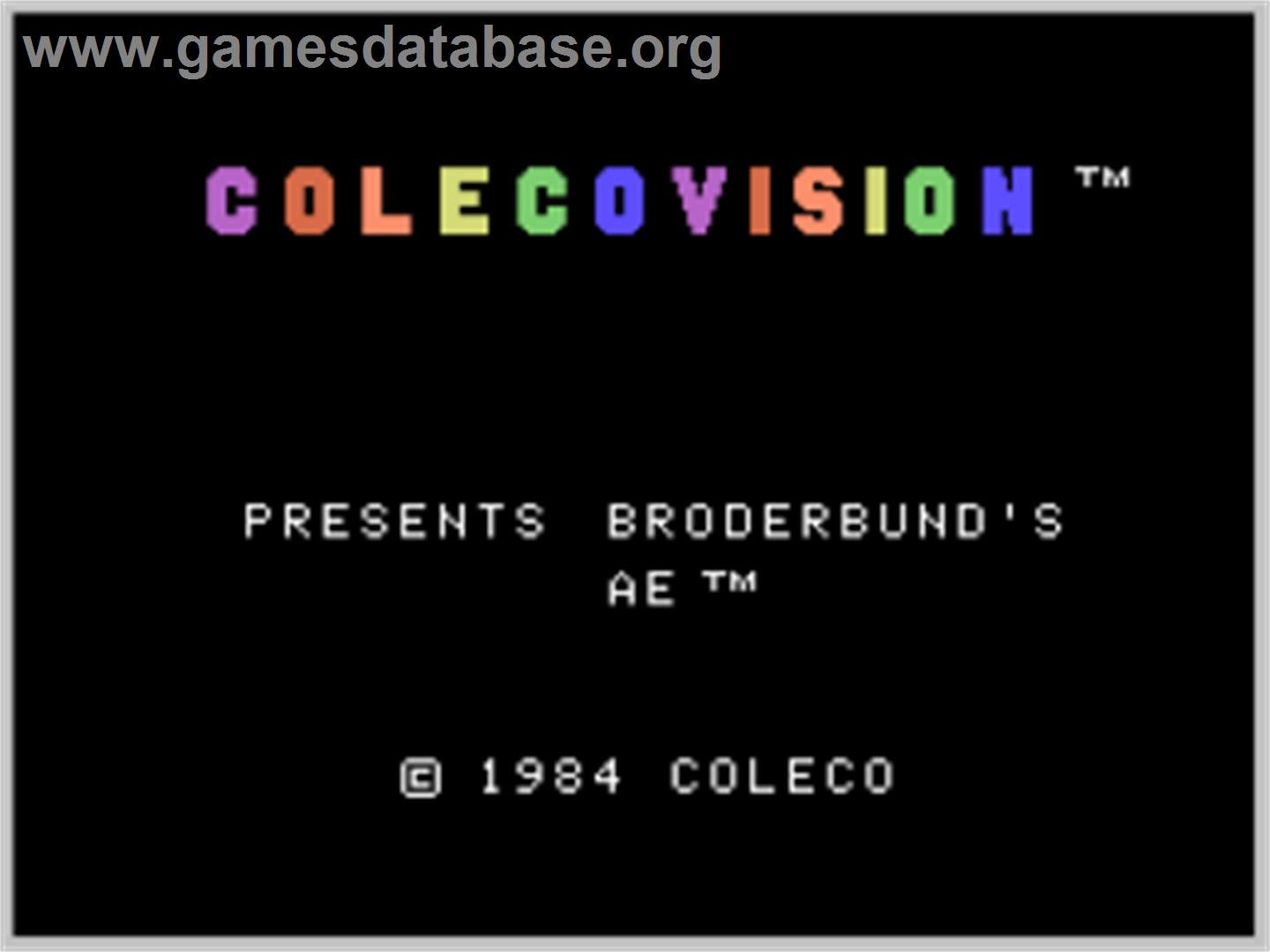 A.E. - Coleco Vision - Artwork - Title Screen