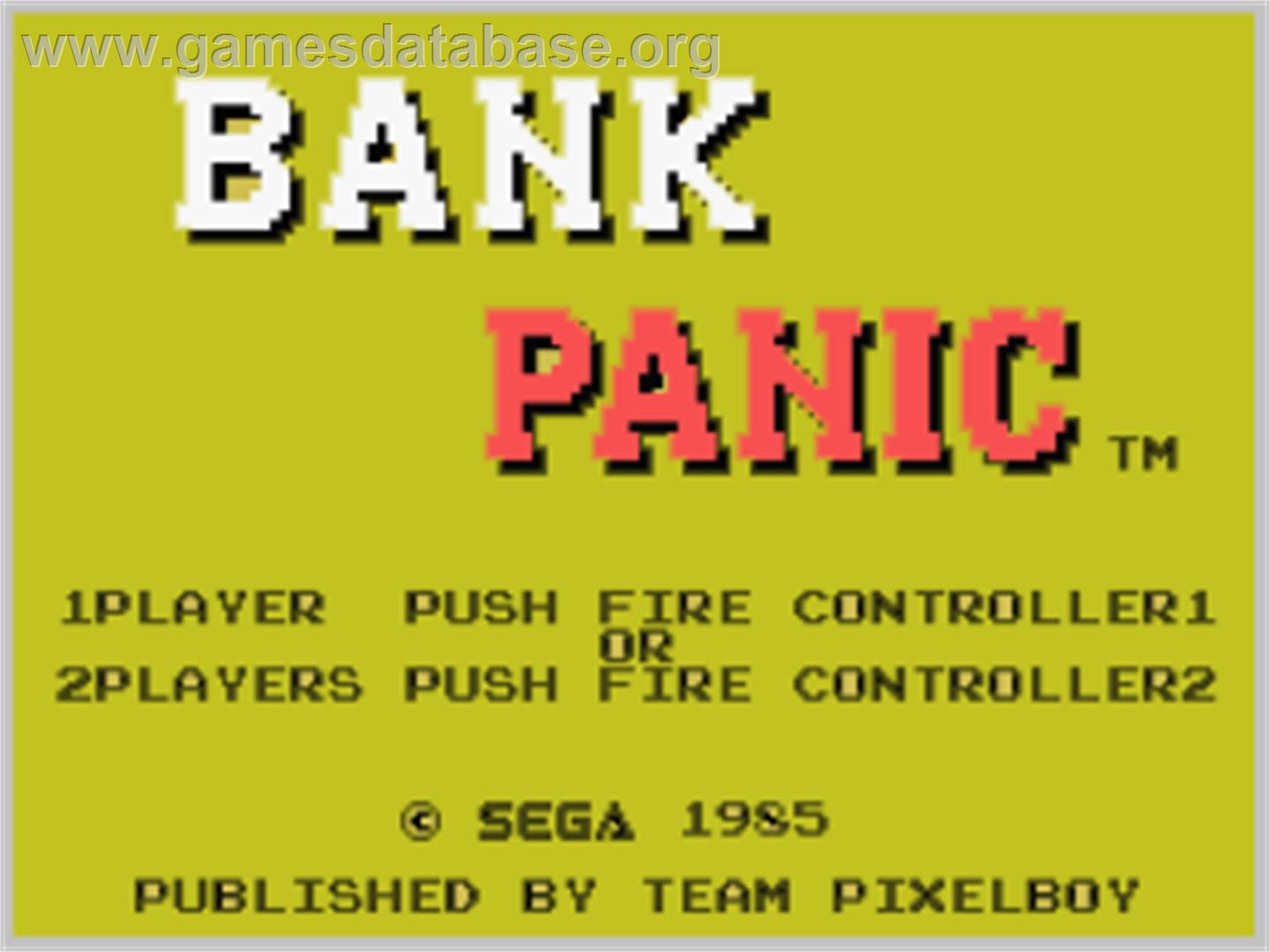 Bank Panic - Coleco Vision - Artwork - Title Screen