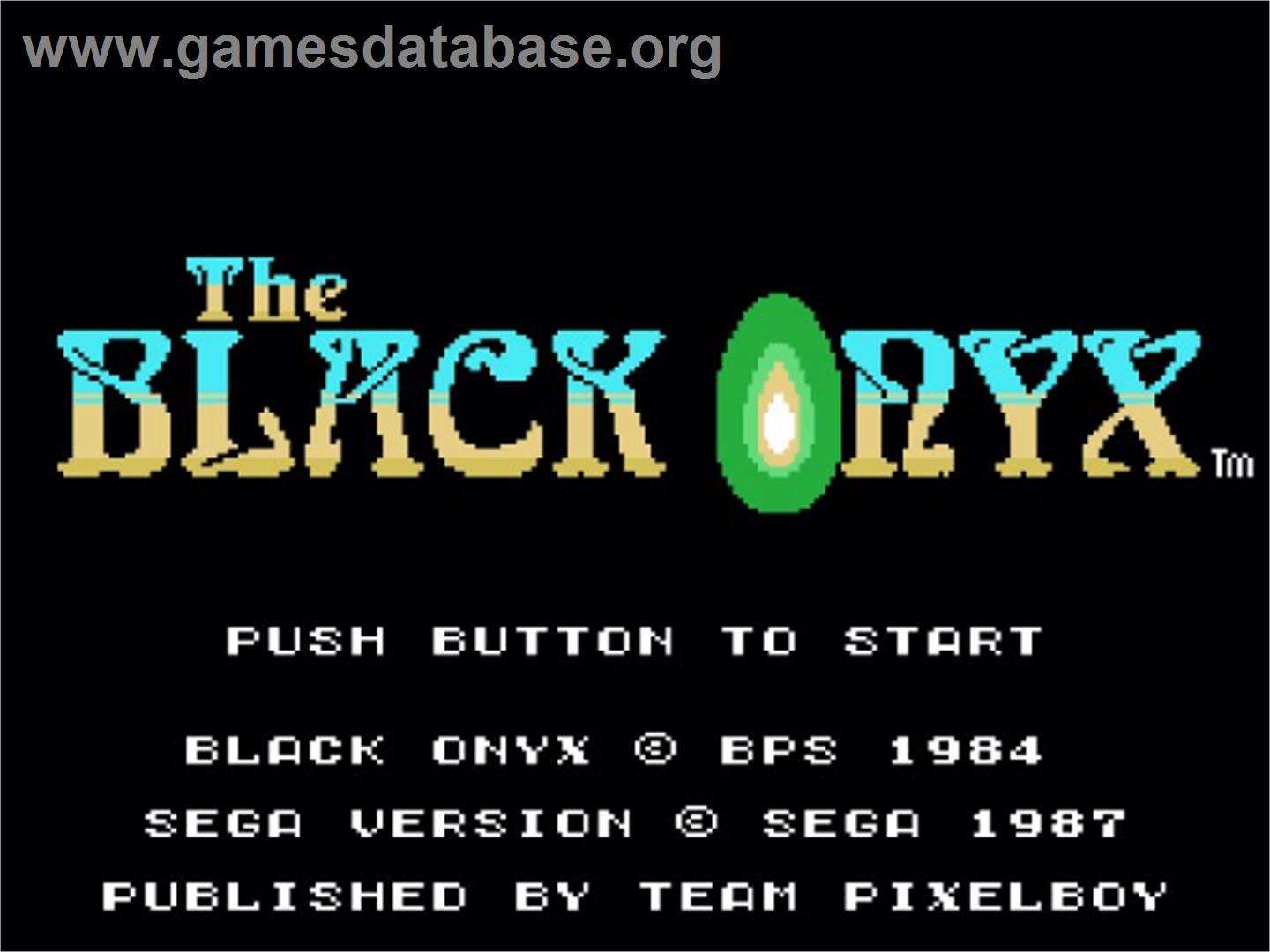 Black Onyx, The - Coleco Vision - Artwork - Title Screen