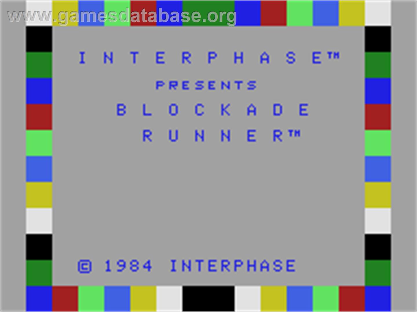 Blockade Runner - Coleco Vision - Artwork - Title Screen