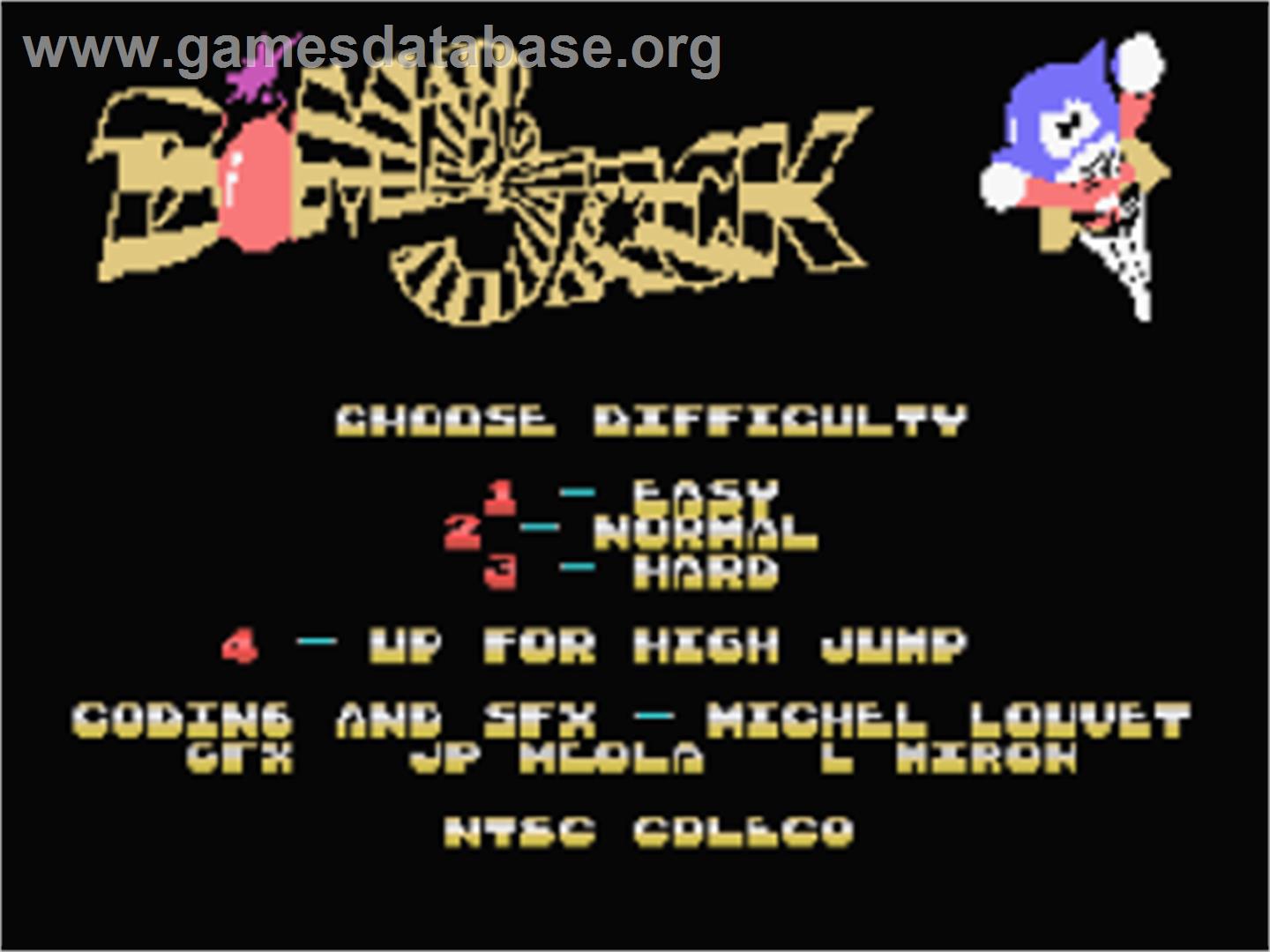 Bomb Jack - Coleco Vision - Artwork - Title Screen