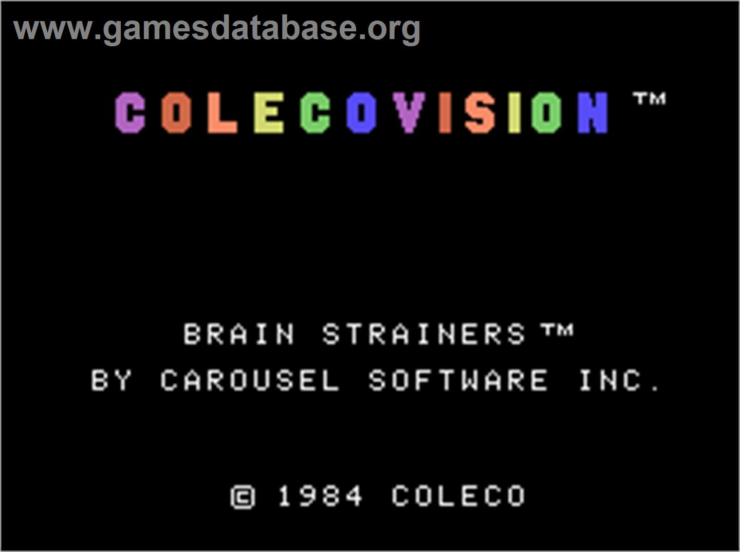 Brain Strainers - Coleco Vision - Artwork - Title Screen