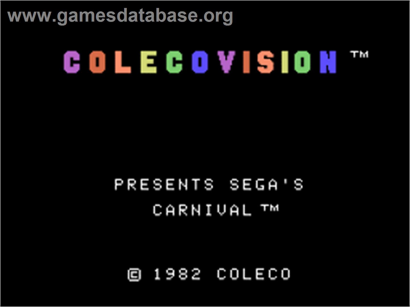 Carnival - Coleco Vision - Artwork - Title Screen