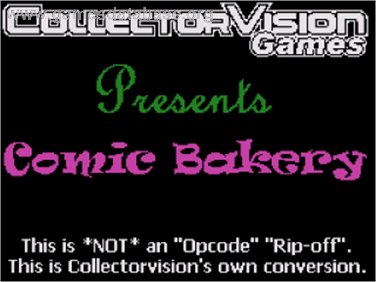 Comic Bakery - Coleco Vision - Artwork - Title Screen