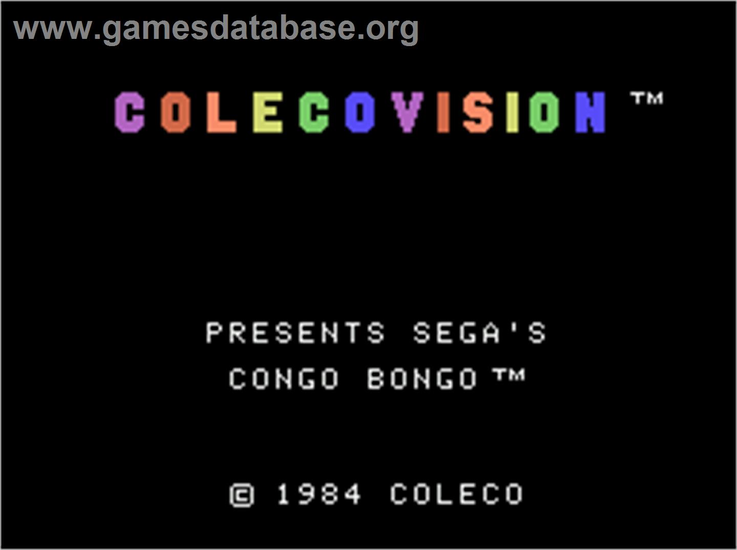 Congo Bongo - Coleco Vision - Artwork - Title Screen