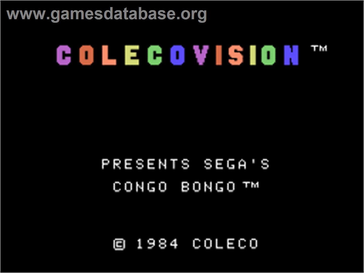 Congo Bongo - Coleco Vision - Artwork - Title Screen