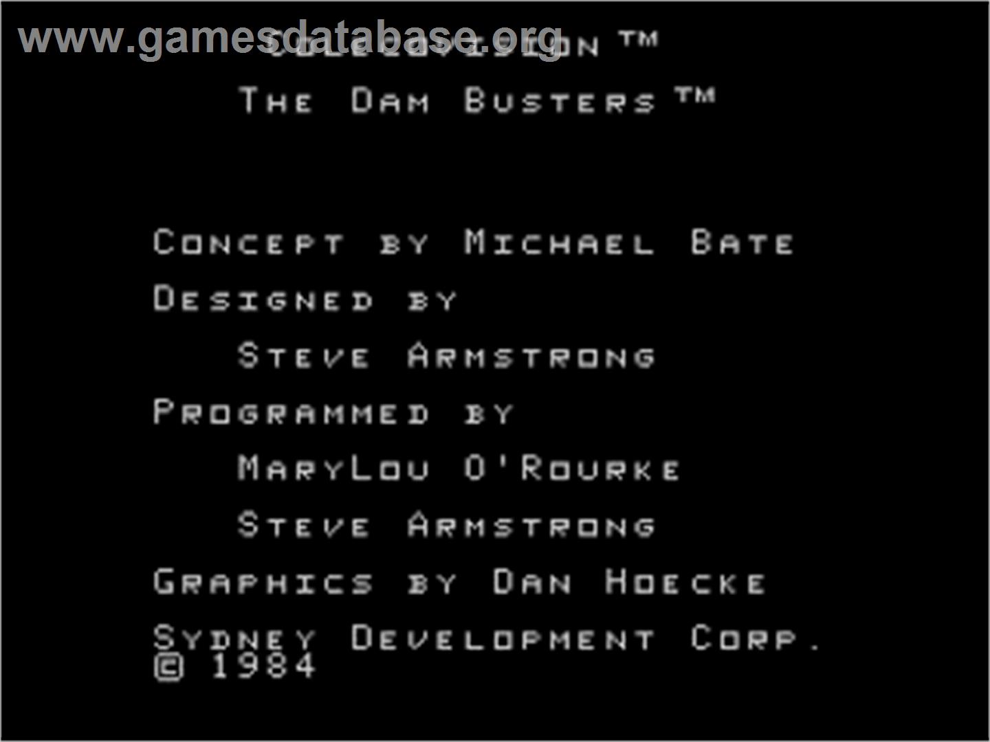 Dam Busters, The - Coleco Vision - Artwork - Title Screen