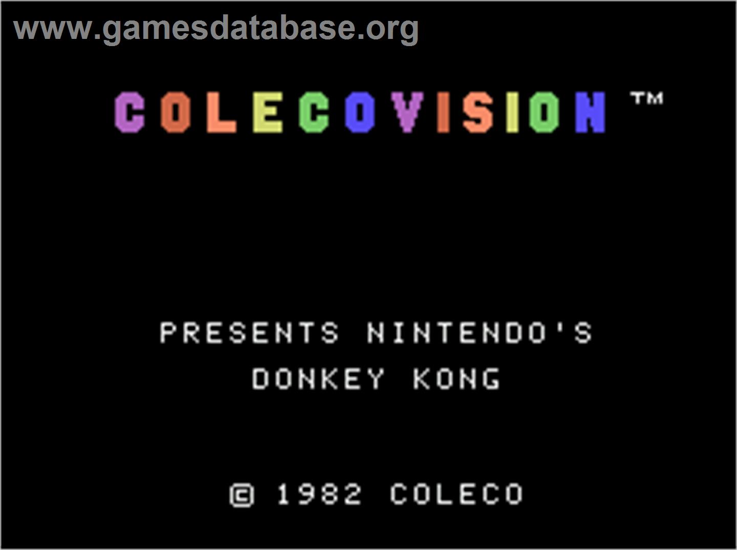 Donkey Kong - Coleco Vision - Artwork - Title Screen
