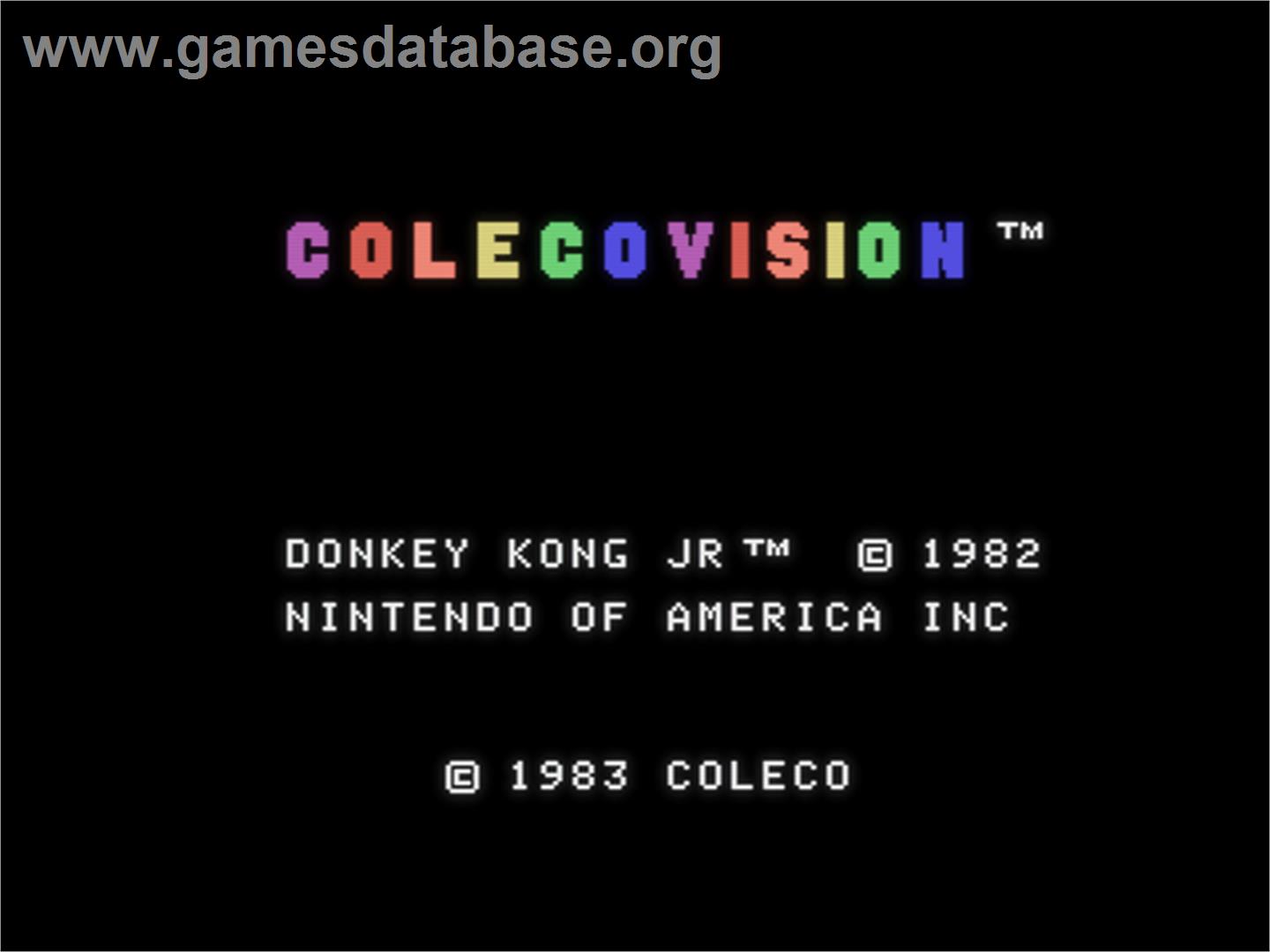Donkey Kong Junior - Coleco Vision - Artwork - Title Screen