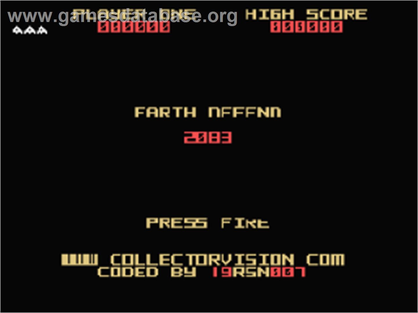 Earth Defend 2083 - Coleco Vision - Artwork - Title Screen