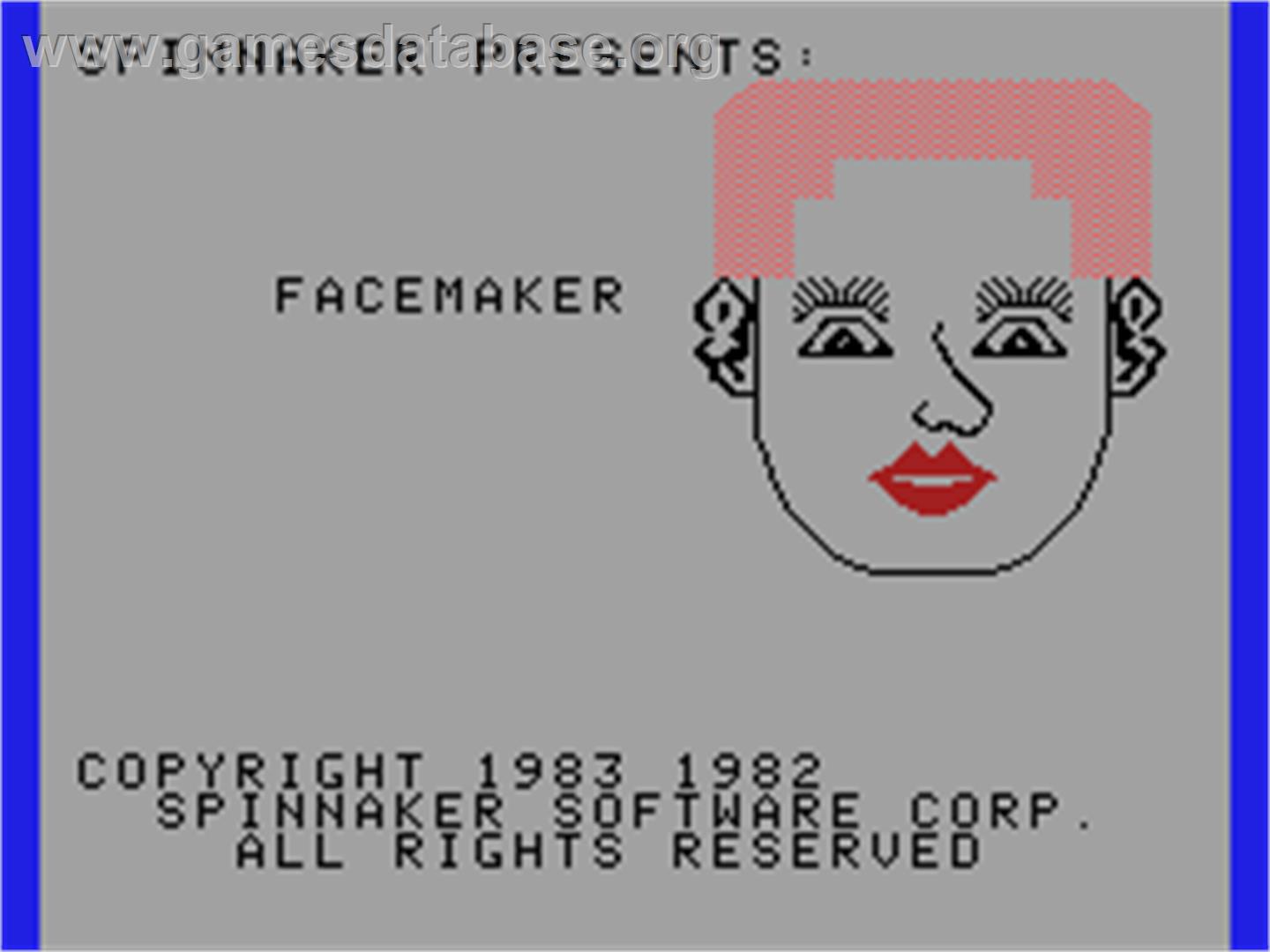 FaceMaker - Coleco Vision - Artwork - Title Screen