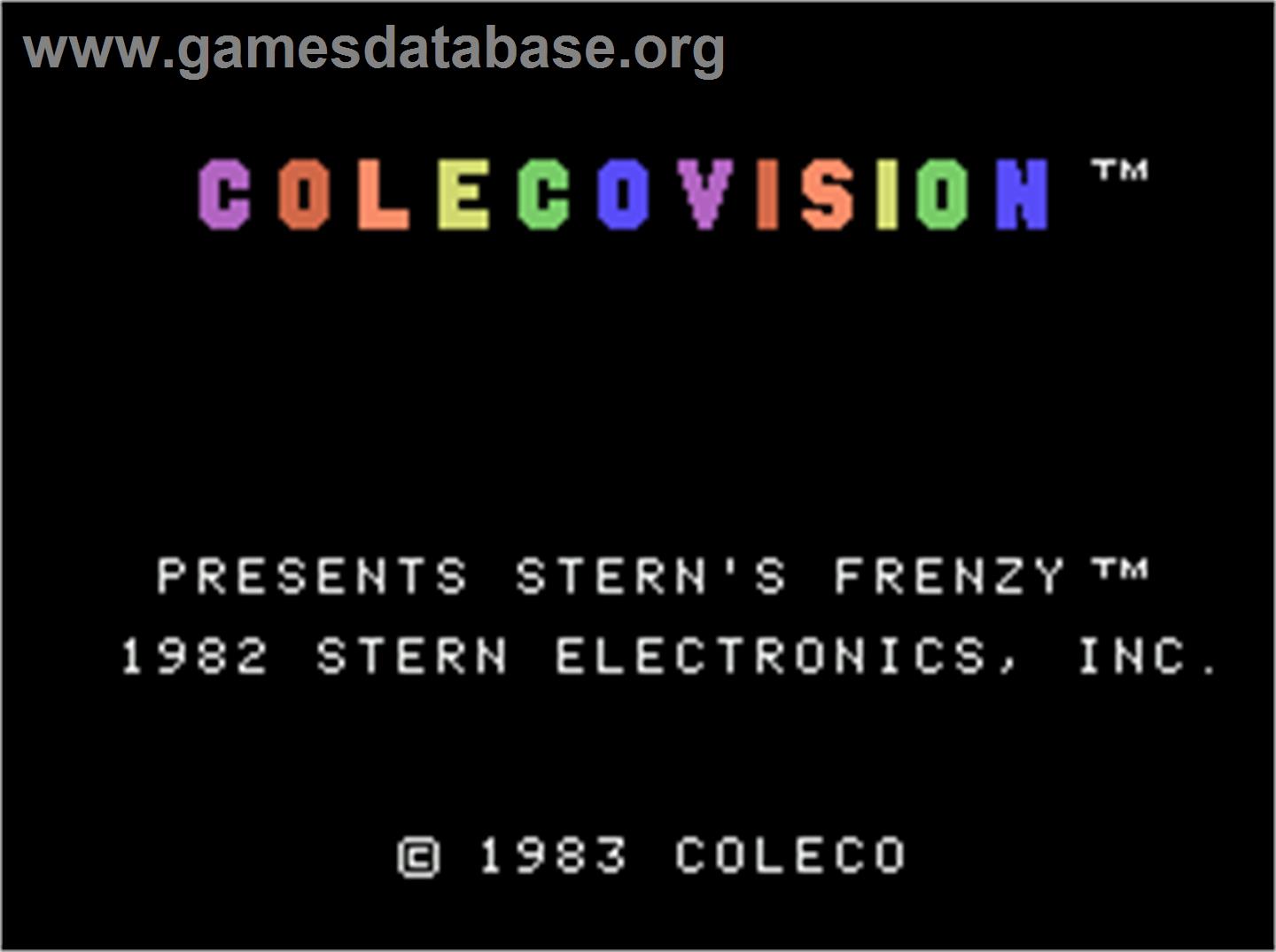 Frenzy - Coleco Vision - Artwork - Title Screen