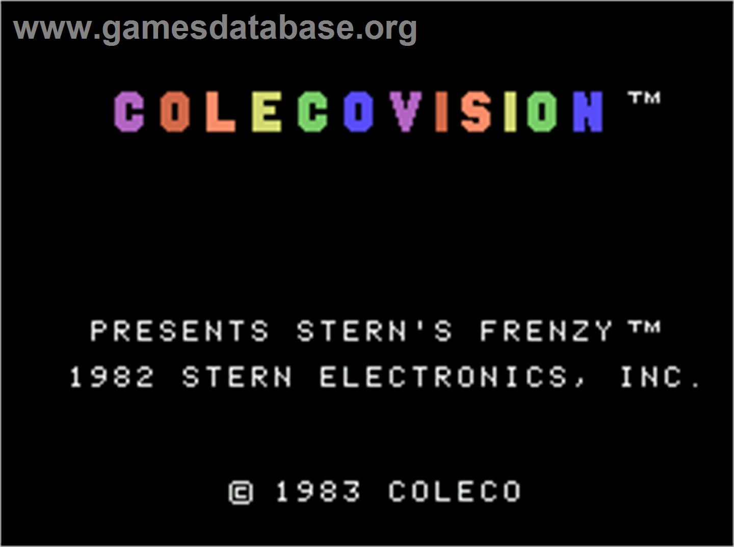 Frenzy - Coleco Vision - Artwork - Title Screen