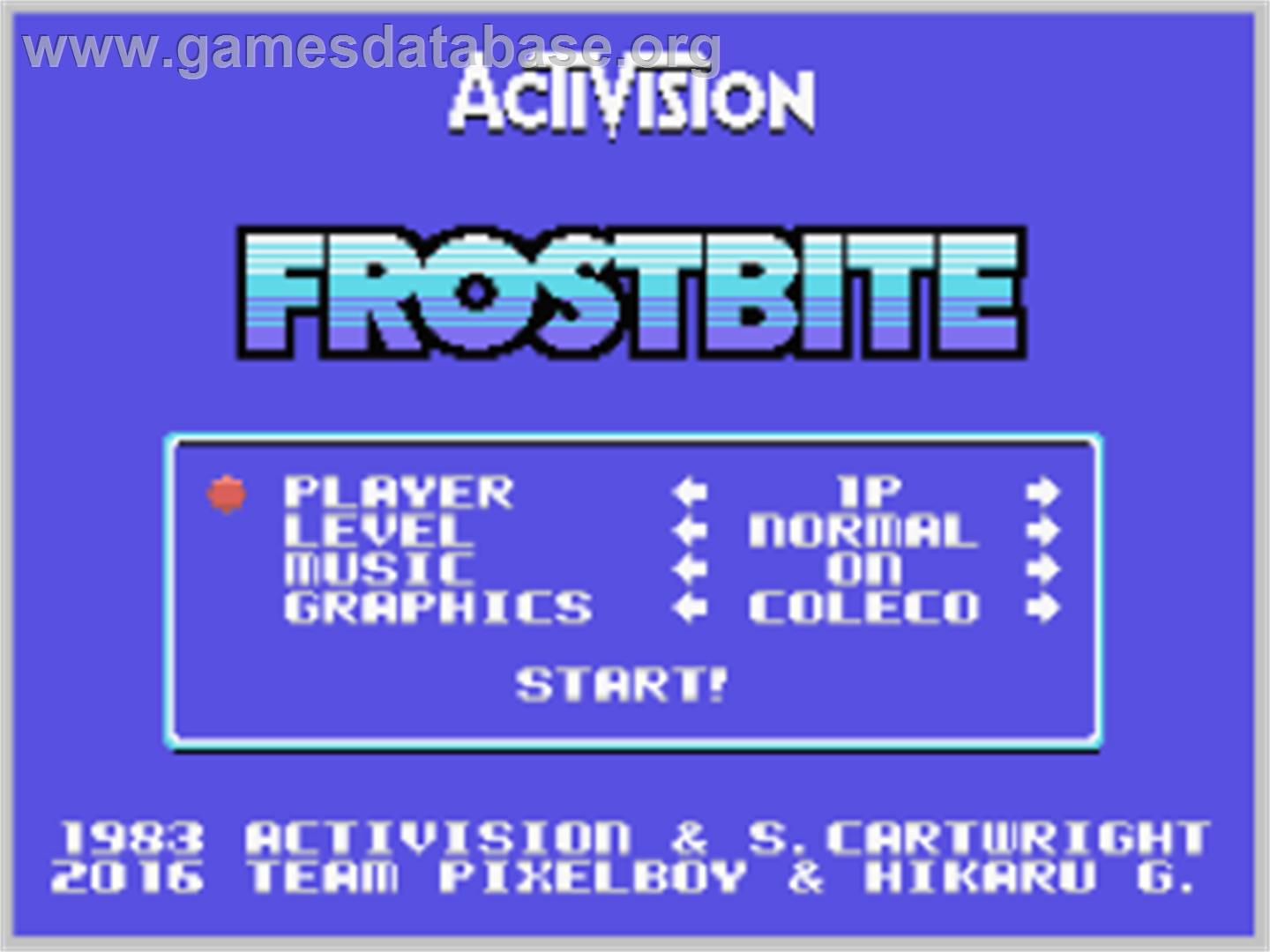 Frostbite - Coleco Vision - Artwork - Title Screen