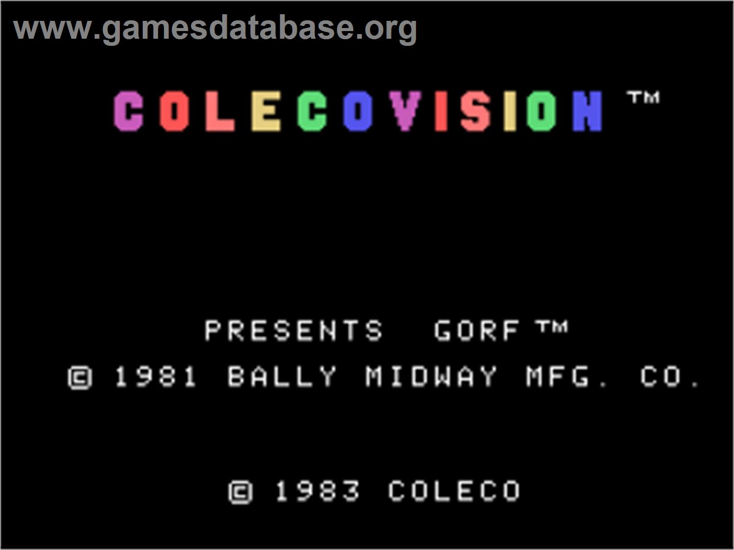 Gorf - Coleco Vision - Artwork - Title Screen