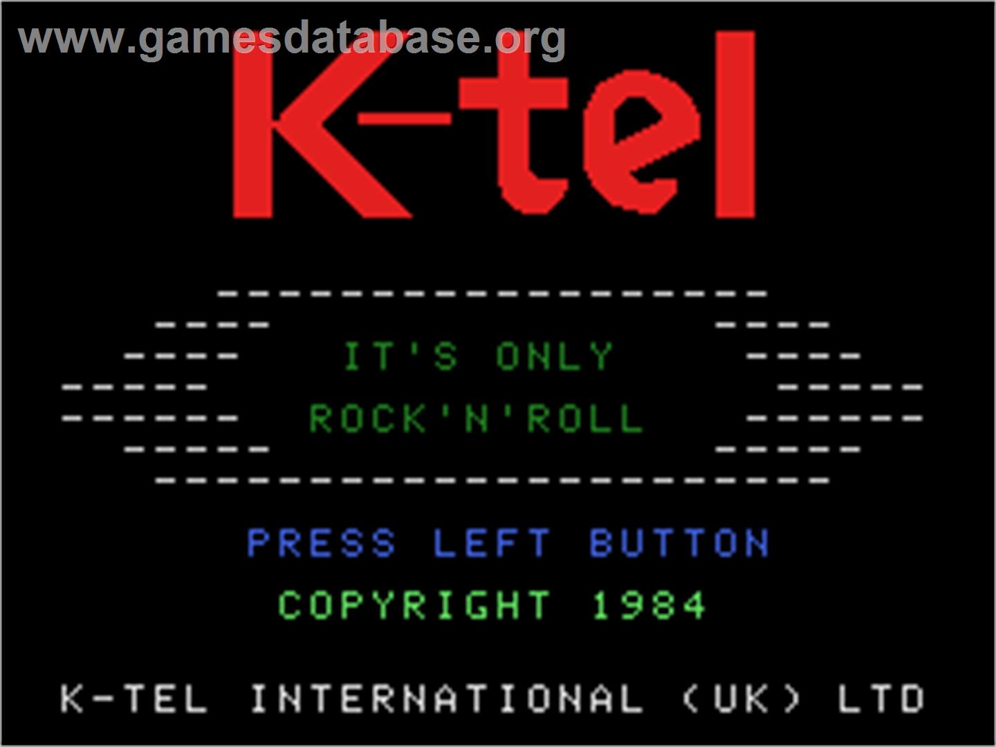 It's Only Rock 'n' Roll - Coleco Vision - Artwork - Title Screen