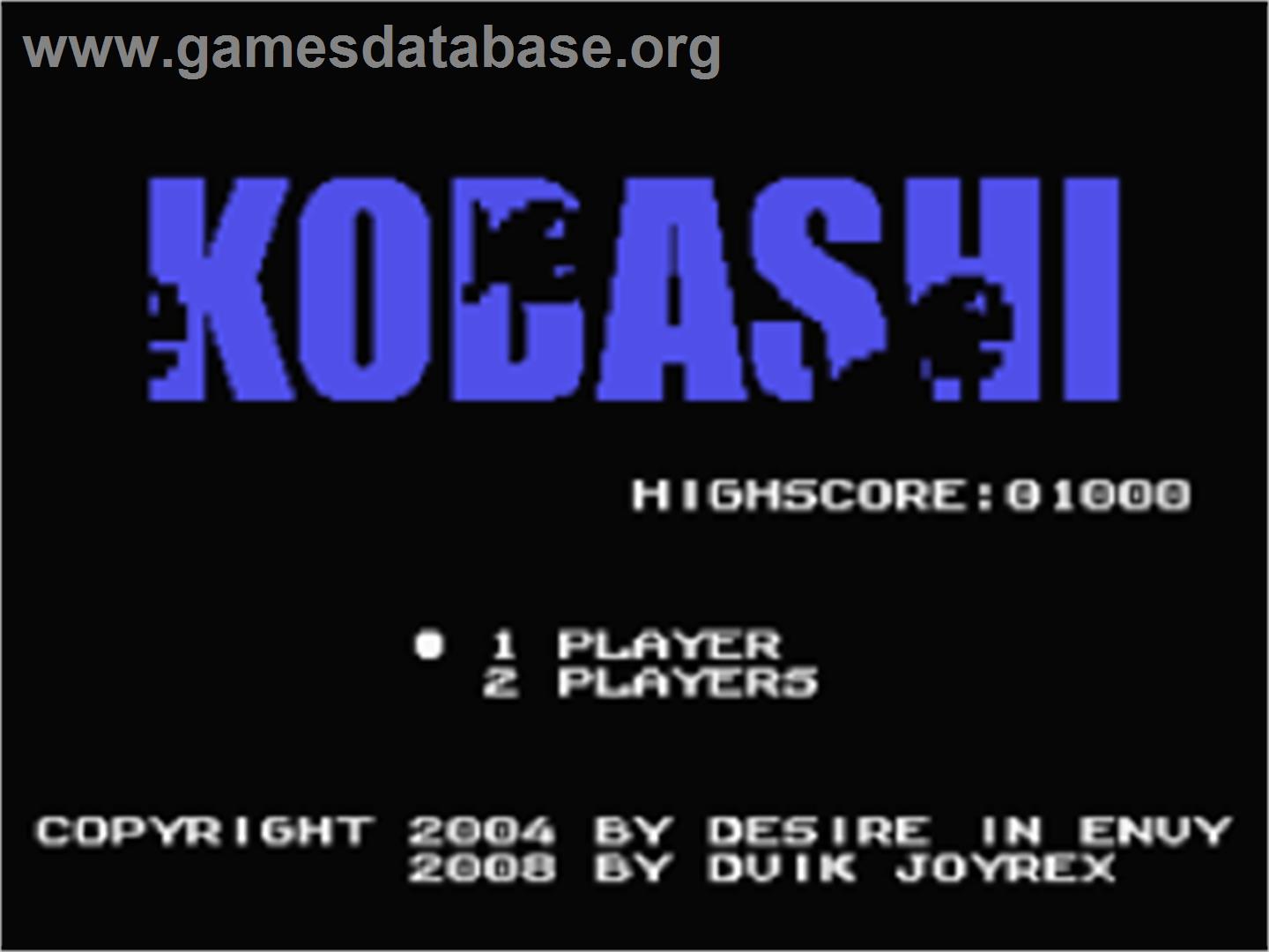 Kobashi - Coleco Vision - Artwork - Title Screen