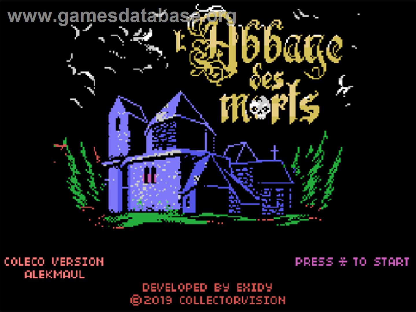 L'Abbaye des Morts - Coleco Vision - Artwork - Title Screen