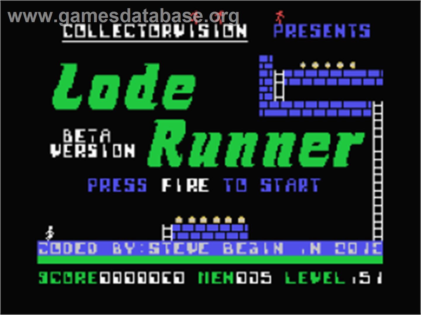 Lode Runner - Coleco Vision - Artwork - Title Screen