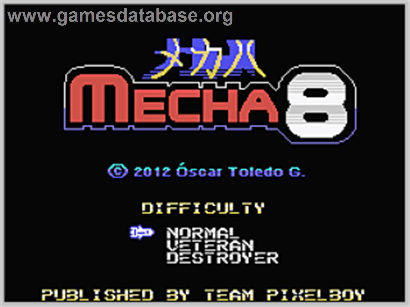 Mecha 8 - Coleco Vision - Artwork - Title Screen